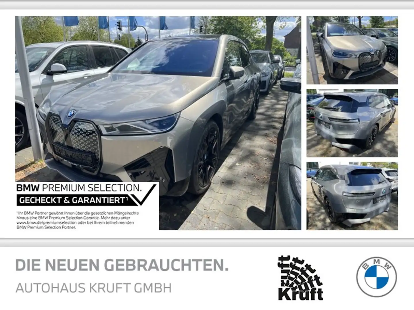 BMW iX xDrive50 SPORTPAKET+LASERLICHT+AHK+PANO+LM22 Grijs - 1
