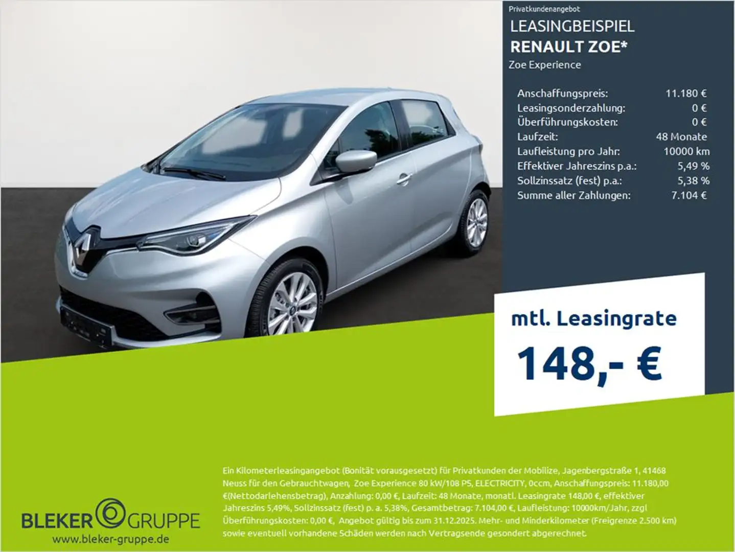 Renault ZOE Experience ( Mietbatterie ) Grau - 1