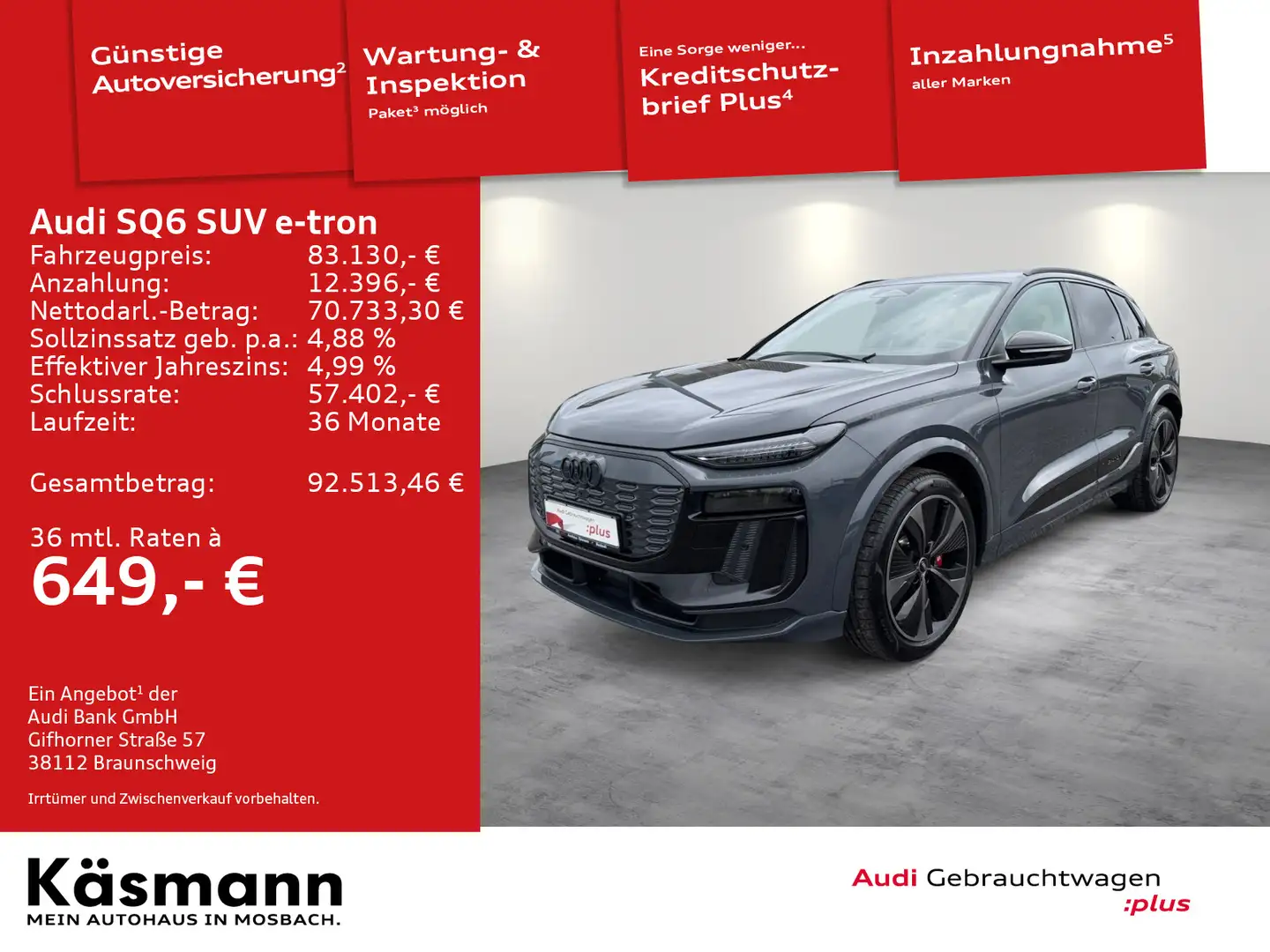 Audi SQ6 SQ6 e-tron qu EDITION ONE AHK 360° HUD PANO MATR Grau - 1
