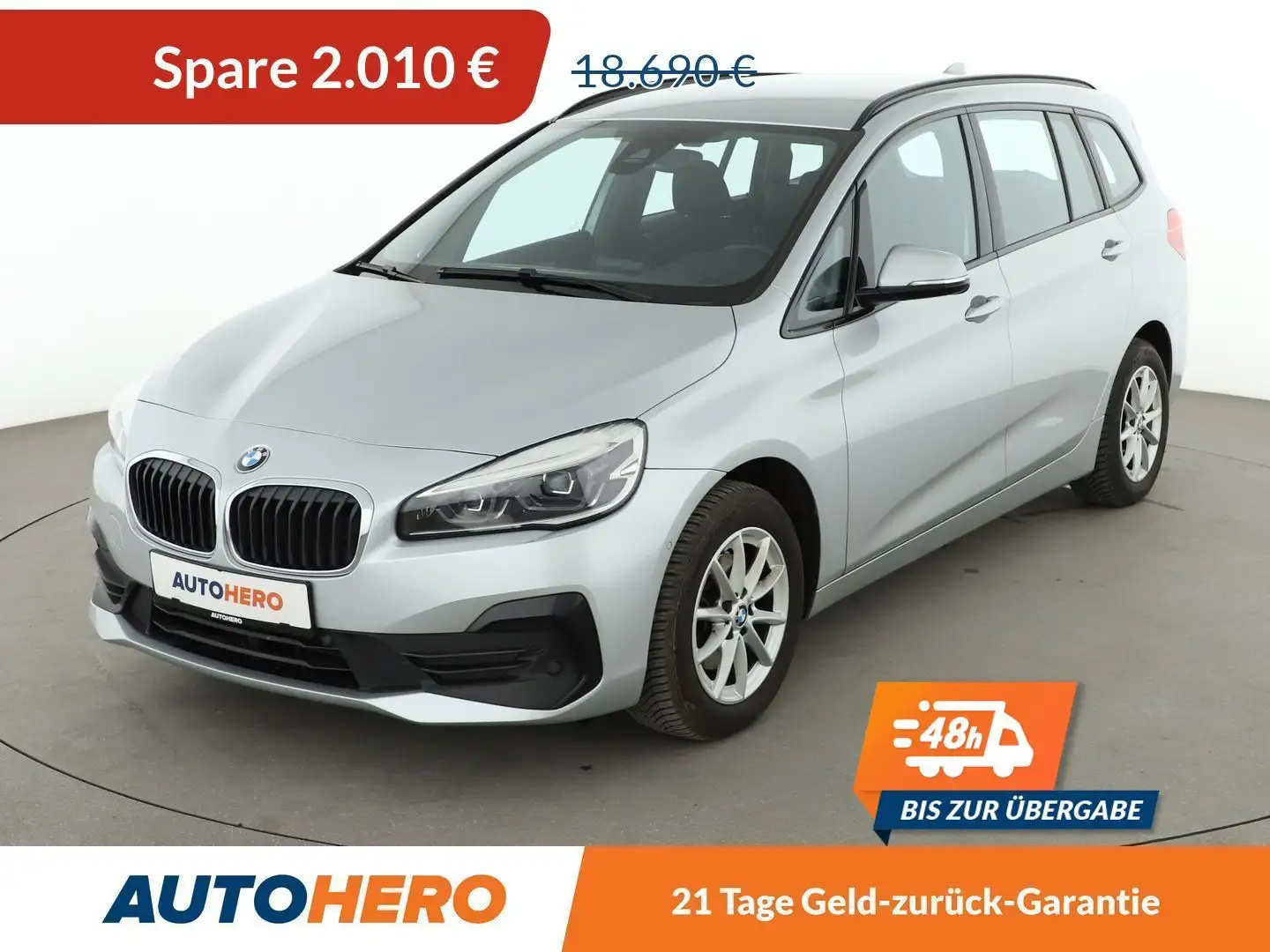 BMW 216 216d Gran Tourer Advantage Aut.*NAVI*LED*TEMPO*PDC Argent - 1