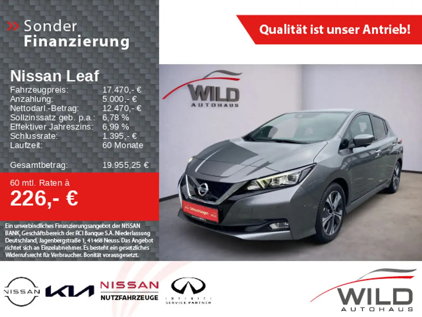 Nissan Leaf 40 kWh Tekna, Winterpaket, Einparkhilfe, 36 Grau - 1
