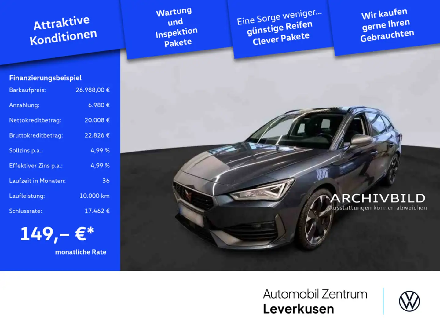 CUPRA Leon ST DSG NAVI VIRT AHK ACC LEDER KAM SHZ L Grau - 1