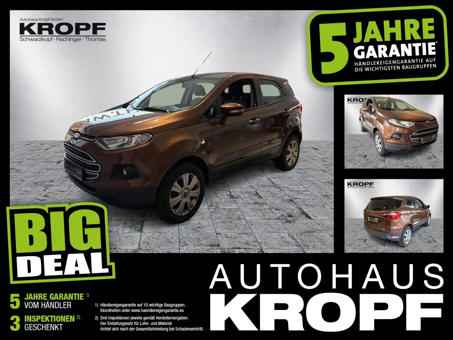 Ford EcoSport 1.0 EcoBoost Trend SHZ+Winterp.+KlimaA Braun - 1