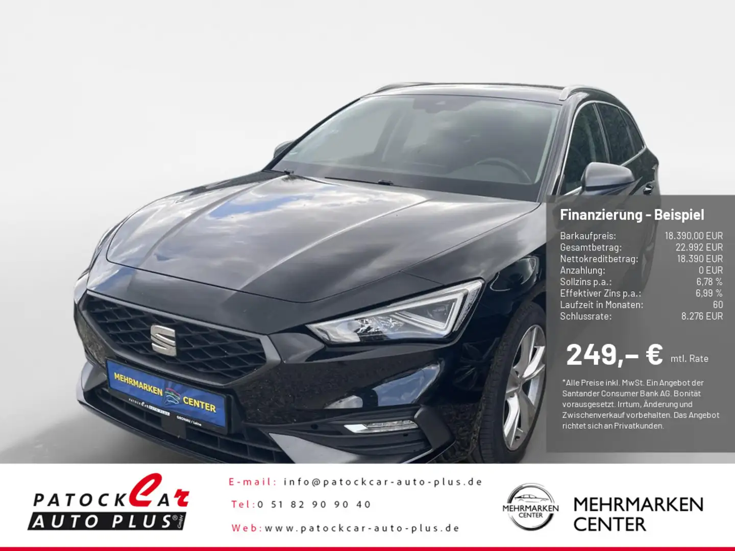 SEAT Leon Sportstourer 1.5 TSI FR AHK 8-fach bereift Noir - 1