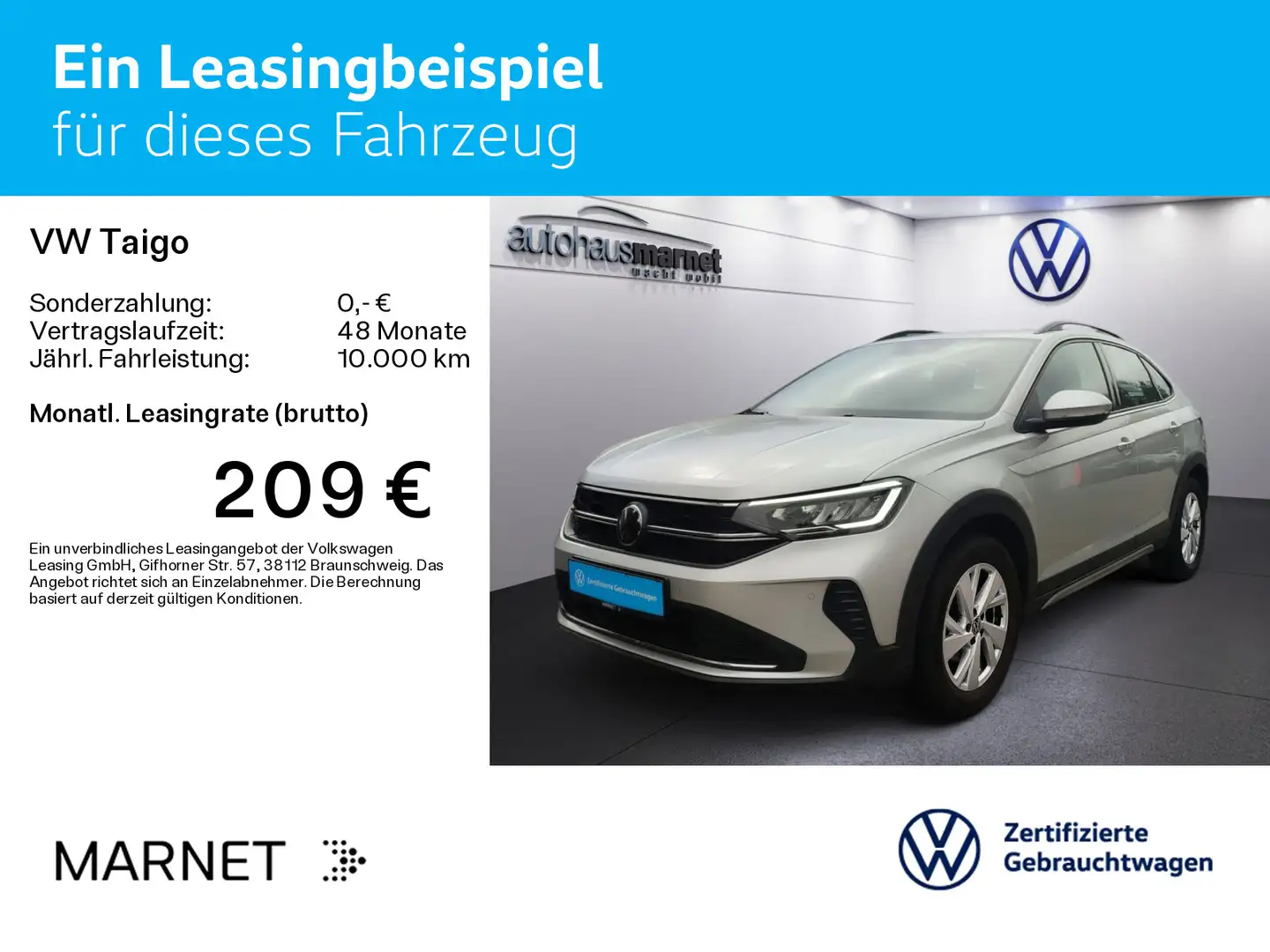 Volkswagen Taigo 1.0 TSI Life *LED*AHK*Sitzheizung*Digital Silber - 2