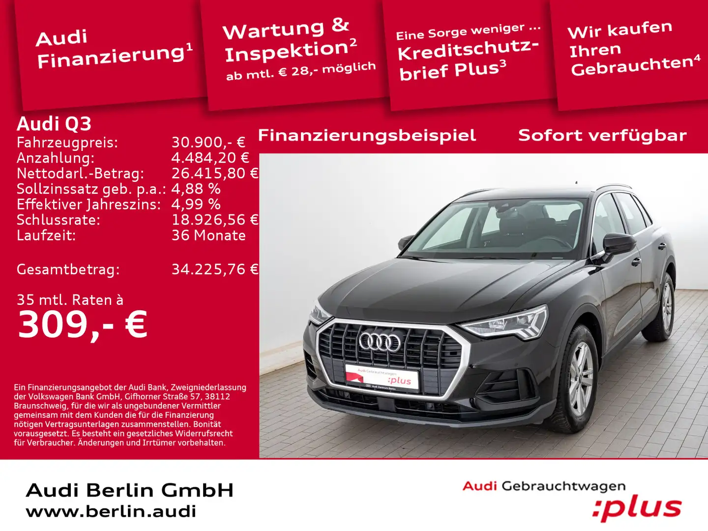 Audi Q3 35 TFSI S tr. LED NAVI VIRTUAL PDC Negro - 1