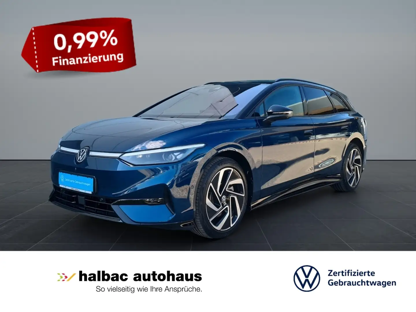 Volkswagen ID.7 Tourer Pro 210 kW +0,99%+AHK+NAVI+WR+WÄRMEPUMPE+I Kék - 1