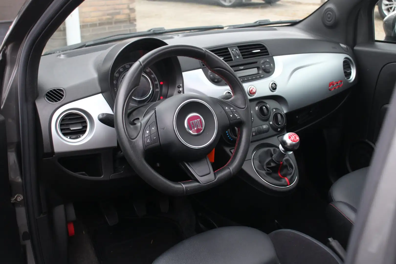 Fiat 500 0.9 TwinAir Lounge | PANORAMADAK, LEER, SPORT, ABA Grau - 2