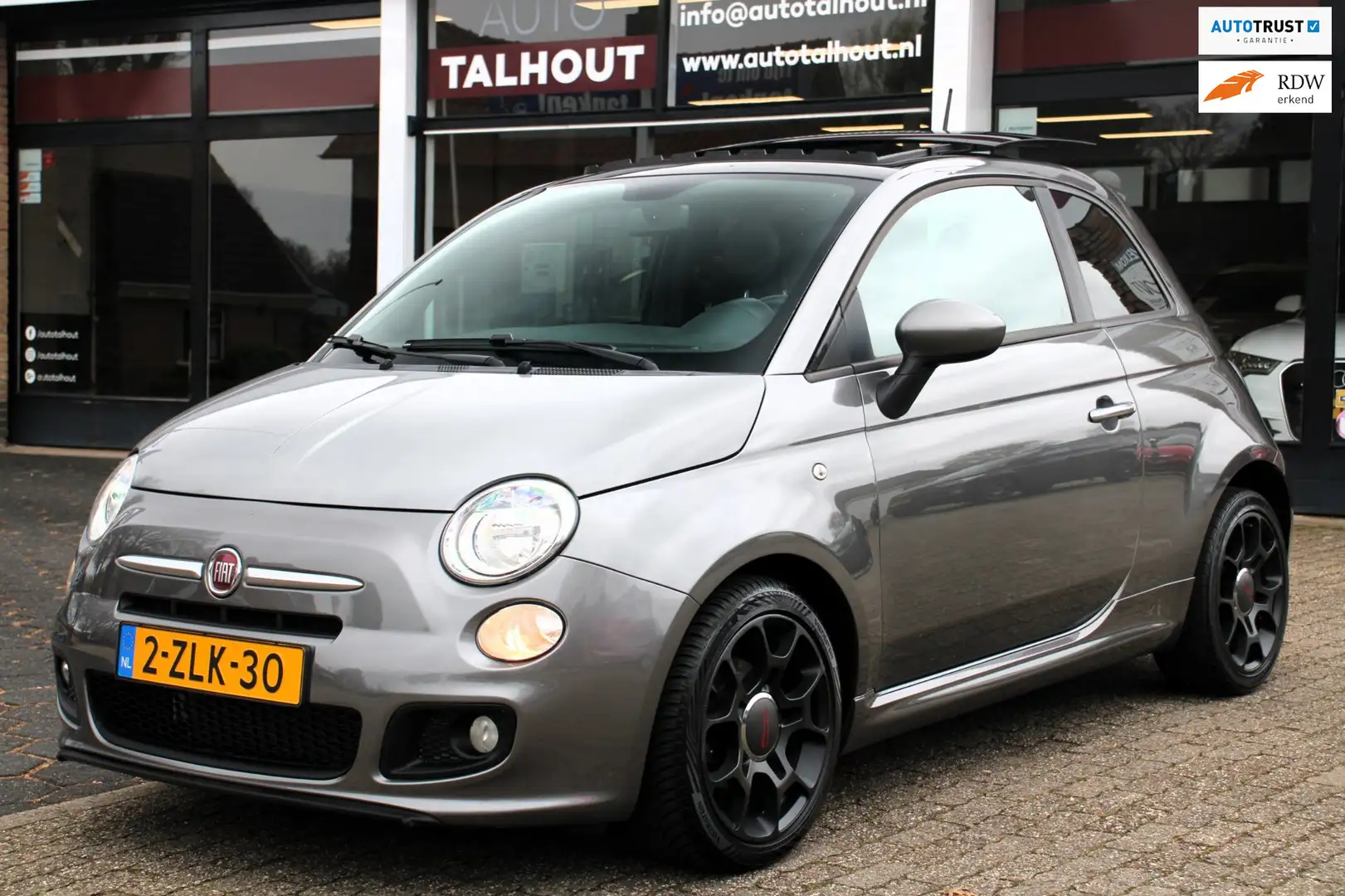Fiat 500 0.9 TwinAir Lounge | PANORAMADAK, LEER, SPORT, ABA Grau - 1