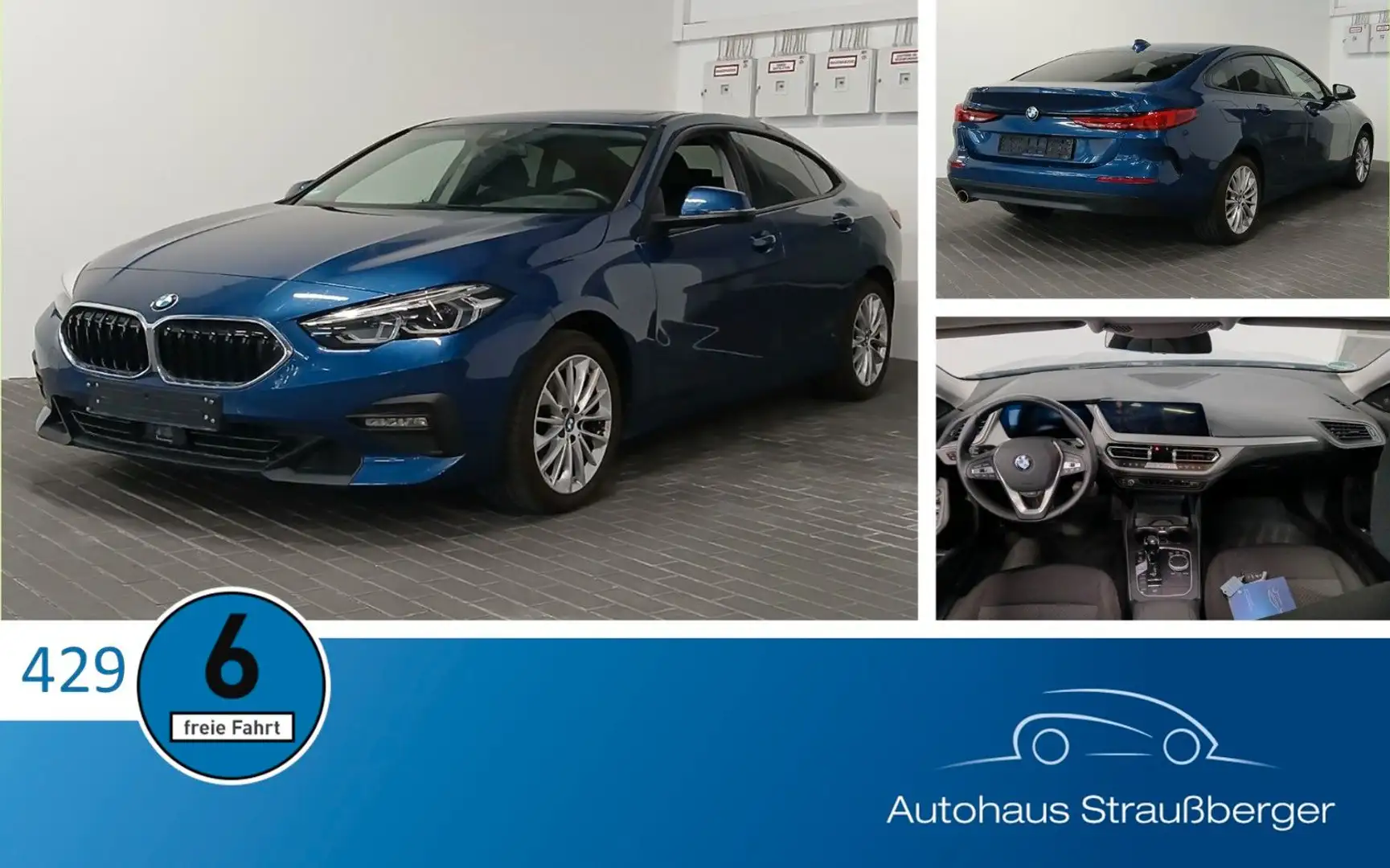 BMW 218i Gran Coupé Advantage ACC PANO SHZ H/K 2ZK Bleu - 1