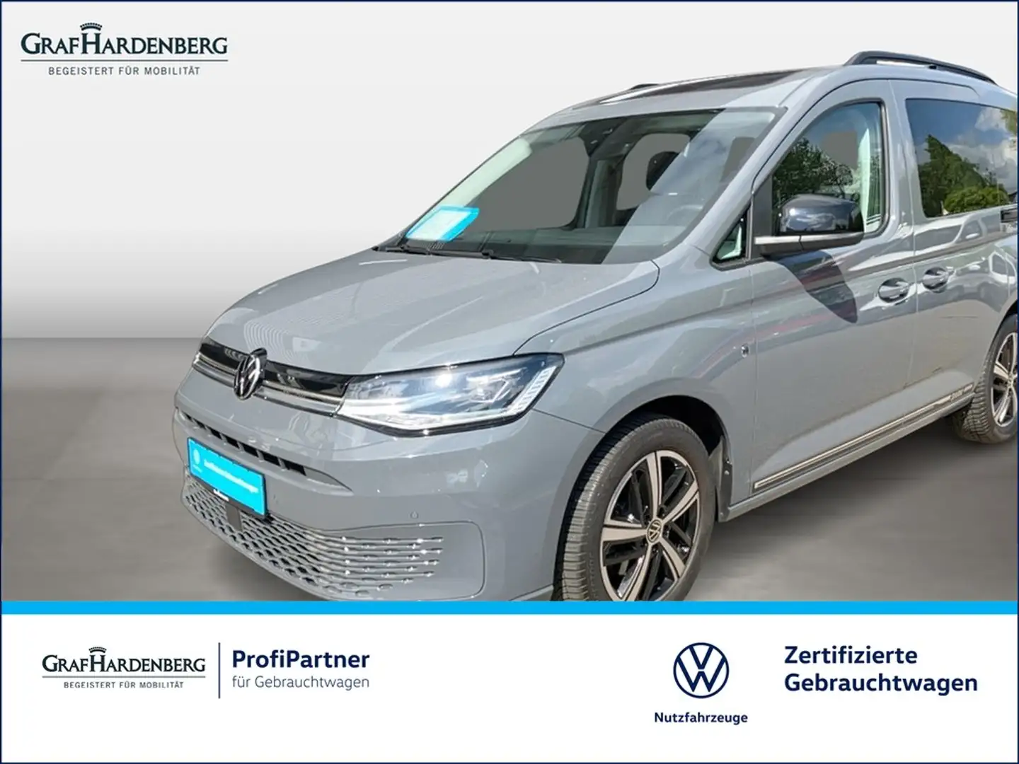 Volkswagen Caddy Dark Label 1.5 TSI LED Panoramadach Grijs - 1