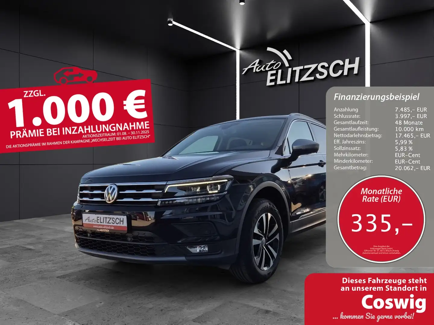 Volkswagen Tiguan Allspace TSI United LED Navi ACC PDC SH LM Schwarz - 1