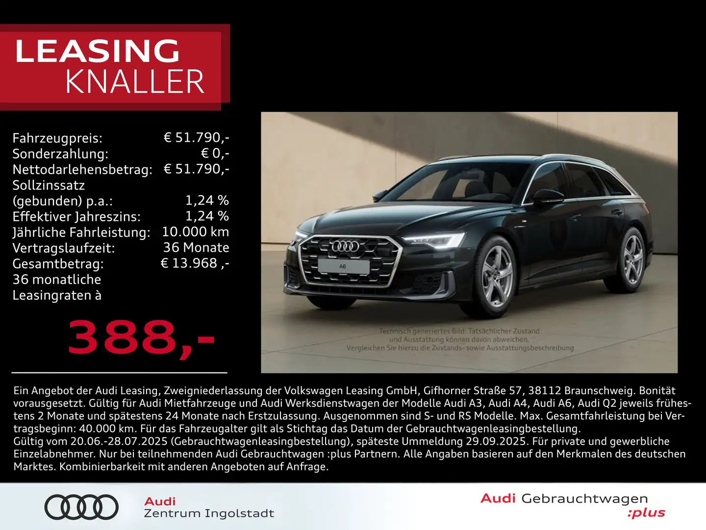 Audi A6 Avant 45 TDI qu S line MATRIX Pano ACC Kamera Schwarz - 1