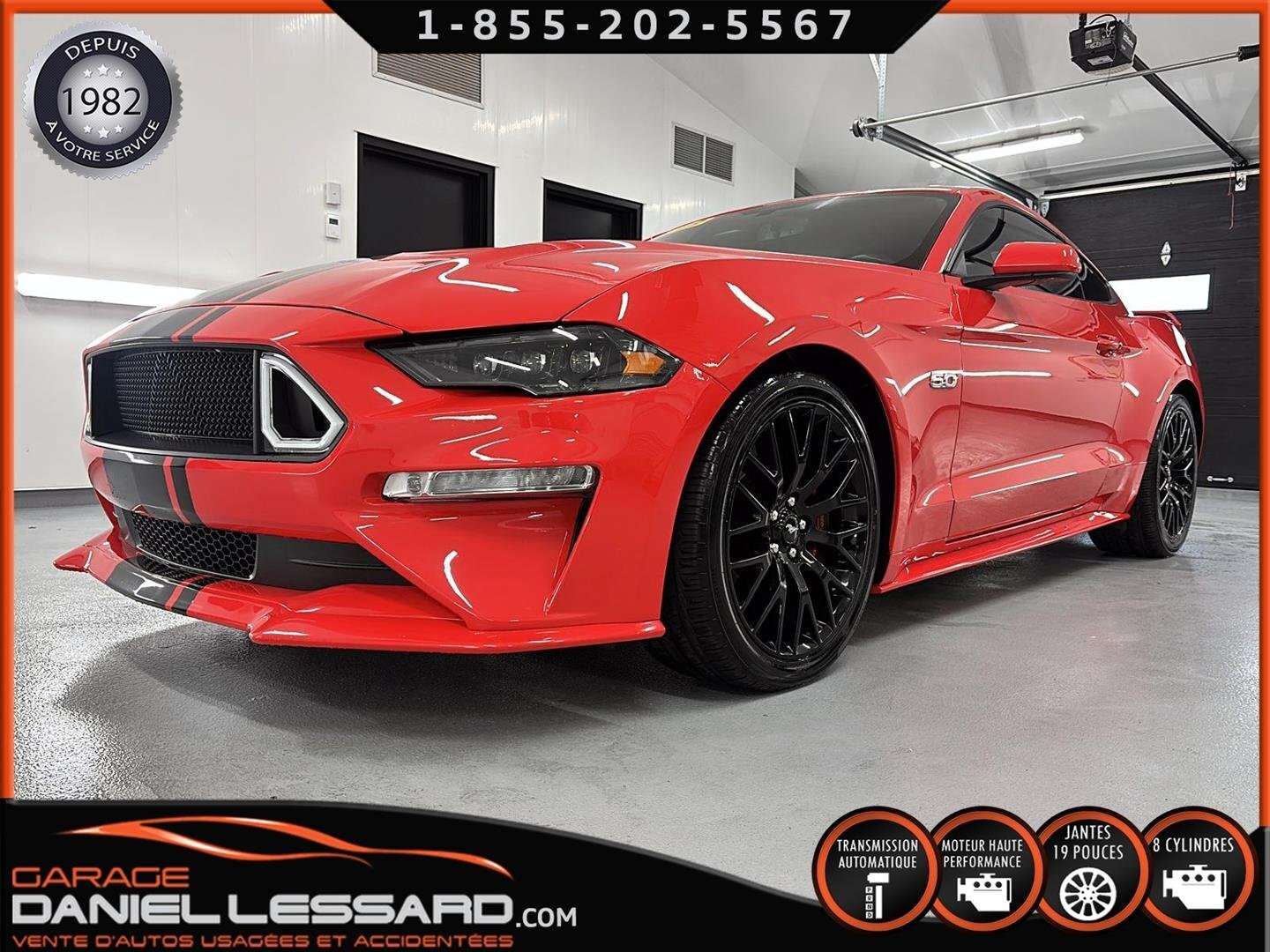 2019 Ford Mustang GT 5.0 LITRES, AUTOMATIQUE, MAG 19P, CAMERA, AILER