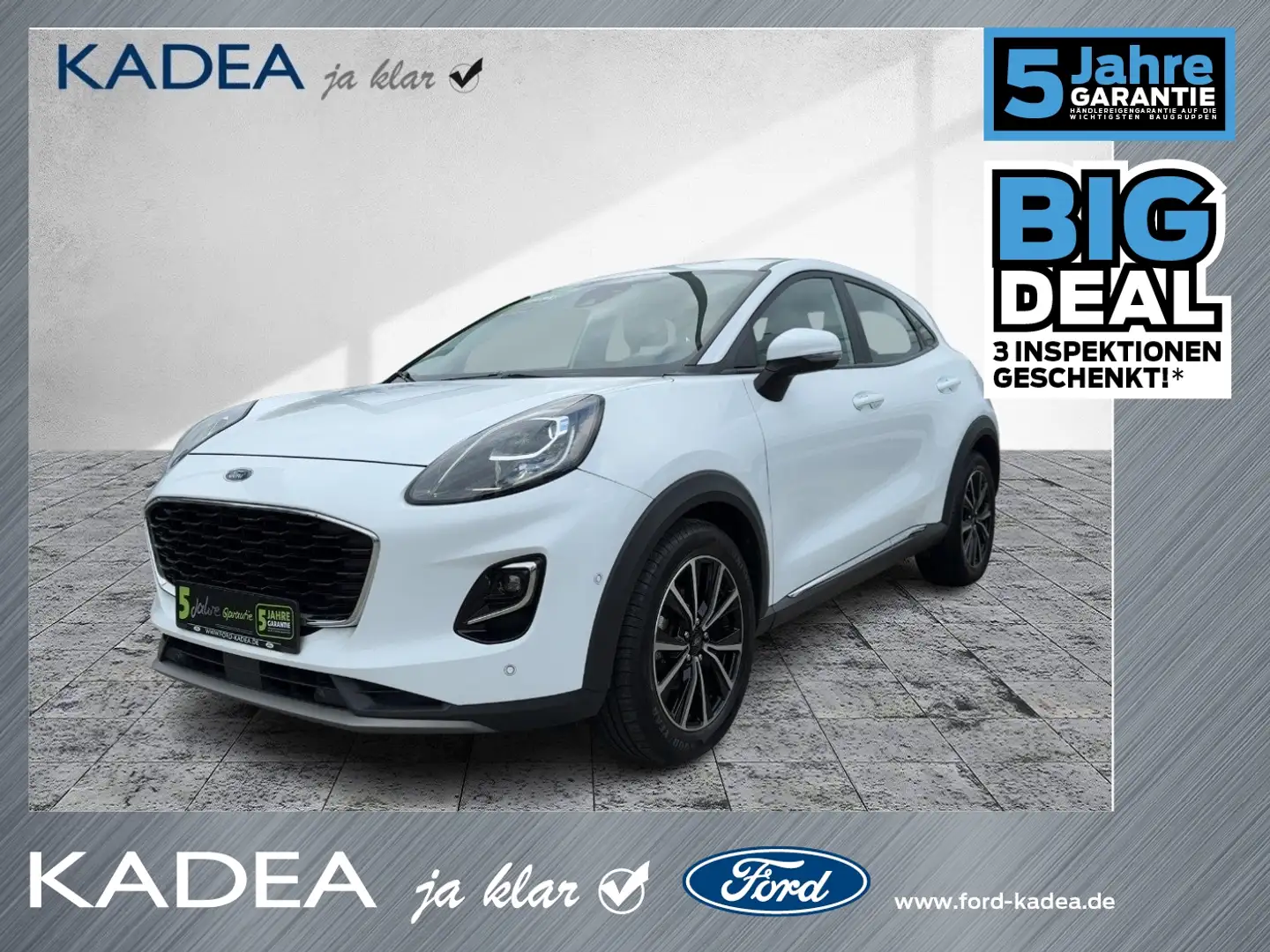 Ford Puma 1.0 EcoBoost Titanium ACC+LED+Navi+SHZ+Kam. Weiß - 1