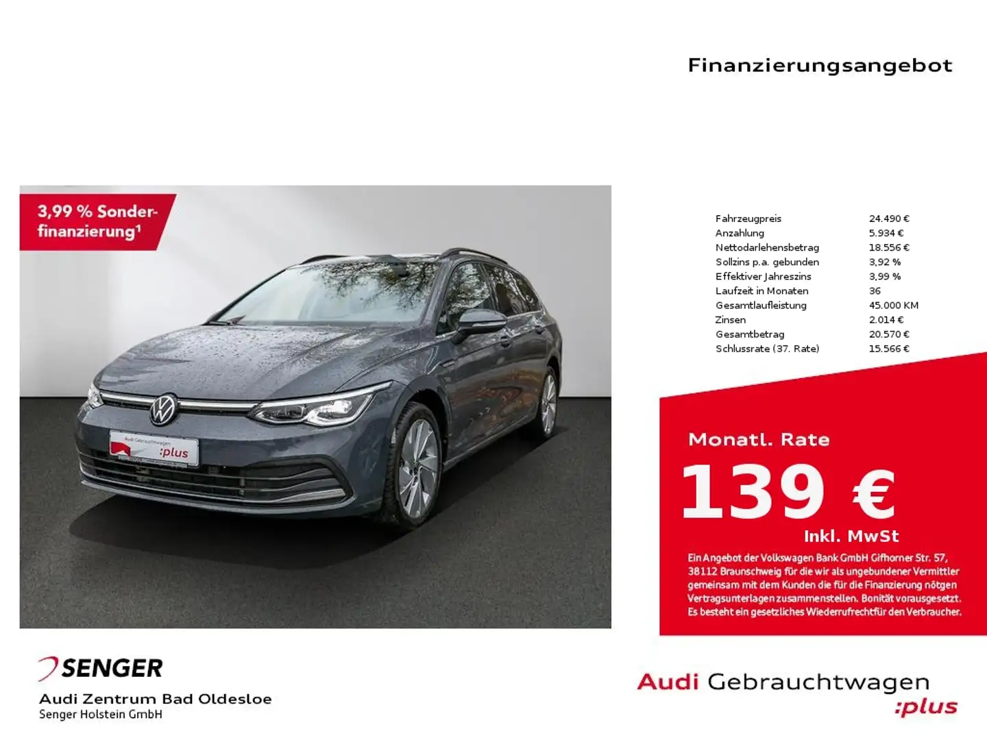 Volkswagen Golf VIII Variant 1.5 TSI Style Nav LED Standhzg Gris - 1