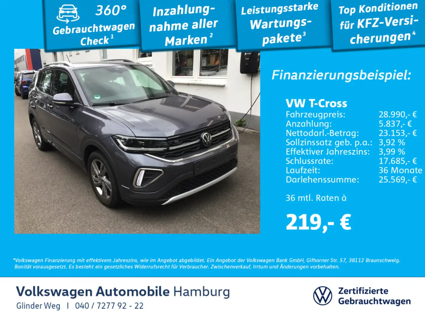 Volkswagen T-Cross 1.5 TSI DSG R-Line Ganzjahresreifen Navi Grau - 1