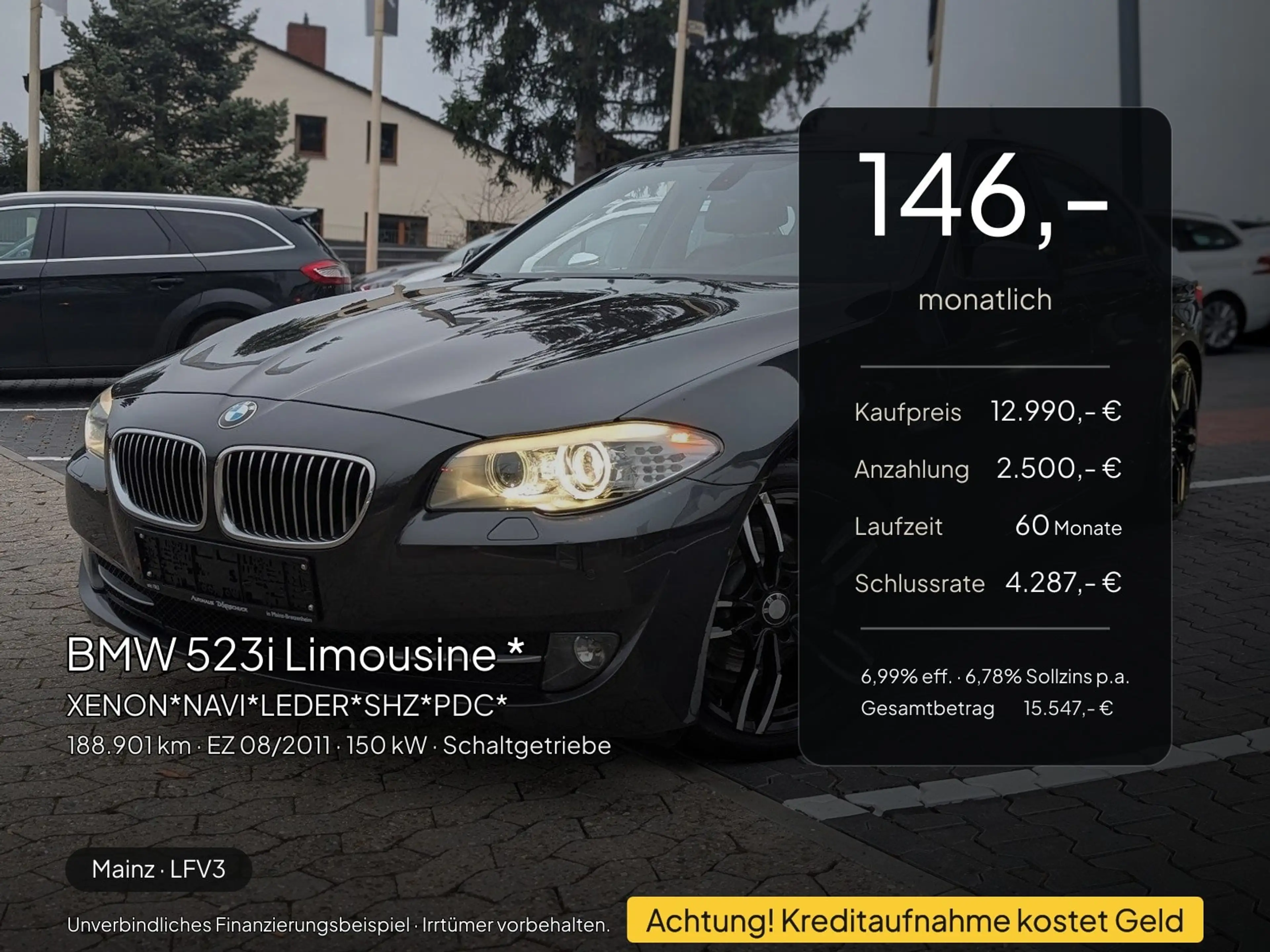 BMW 523 523i Limousine *XENON*NAVI*LEDER*SHZ*PDC* — photo 2