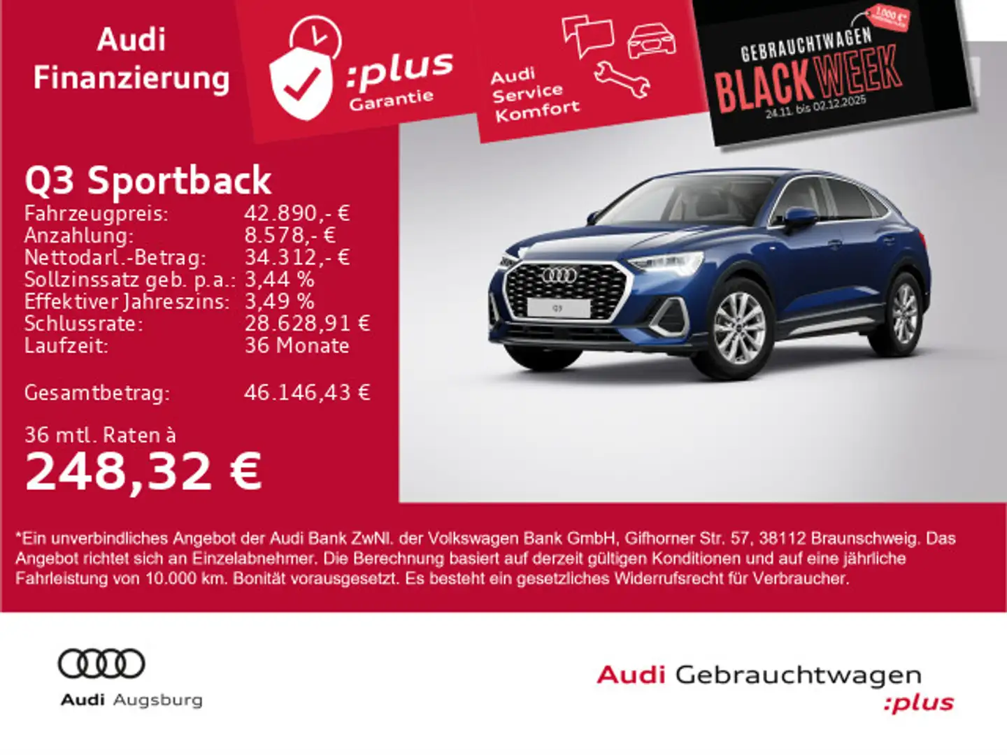 Audi Q3 S line 35 TFSI *SONOS*AHK*8-fach* Blau - 1