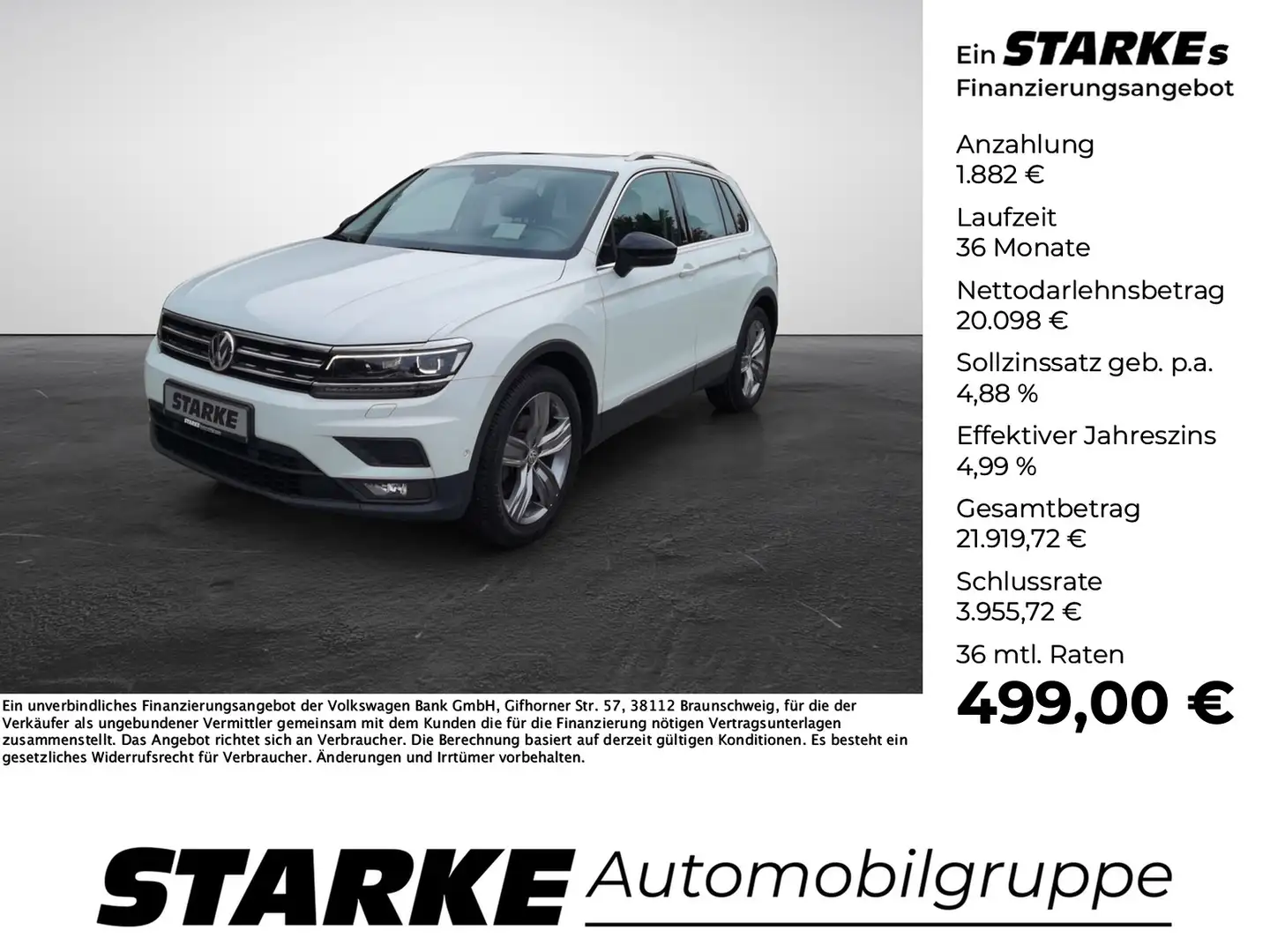 Volkswagen Tiguan 1.5 TSI 110kW IQ.DRIVE Start-Stopp Blanc - 1