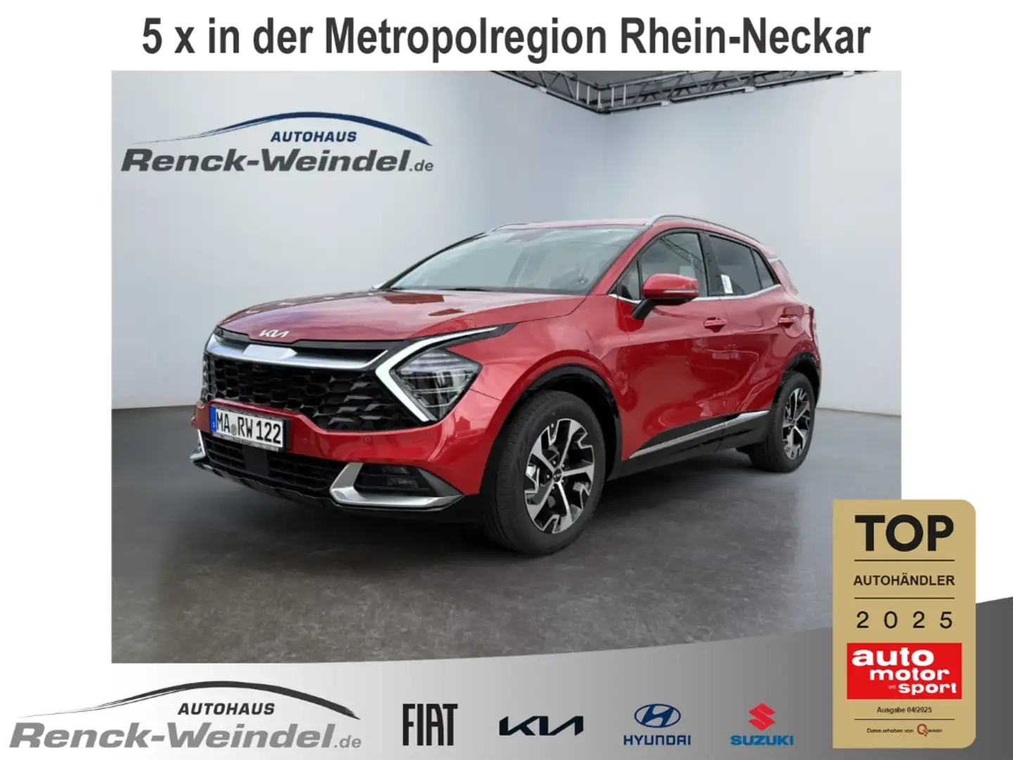 Kia Sportage Spirit 4WD 1.6 T-GDI Mild-Hybrid Klimaaut. NAVI SH Rot - 1