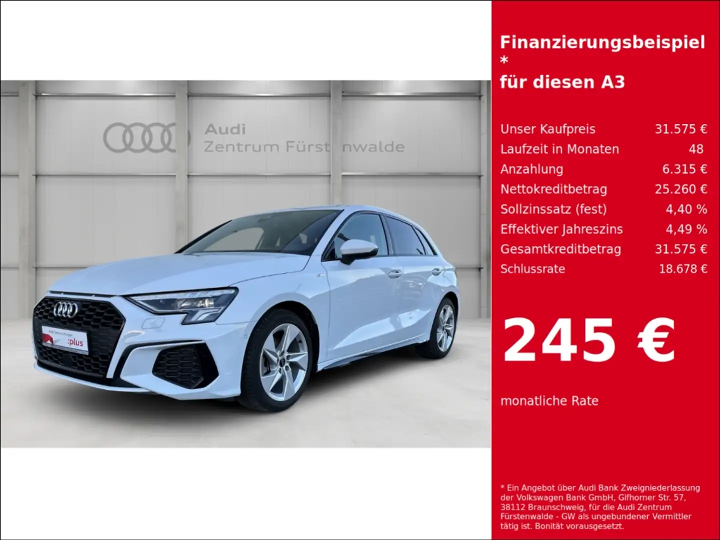 Audi A3 Sportback 35 TFSI S tronic S line digitales Cockpi Blanc - 1