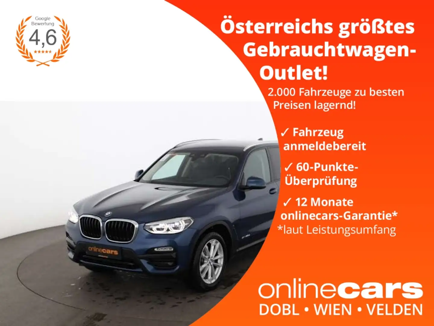 BMW X3 xDrive 20 d Aut LED AHK NAVI LEDER ASSIST TEMP Azul - 1