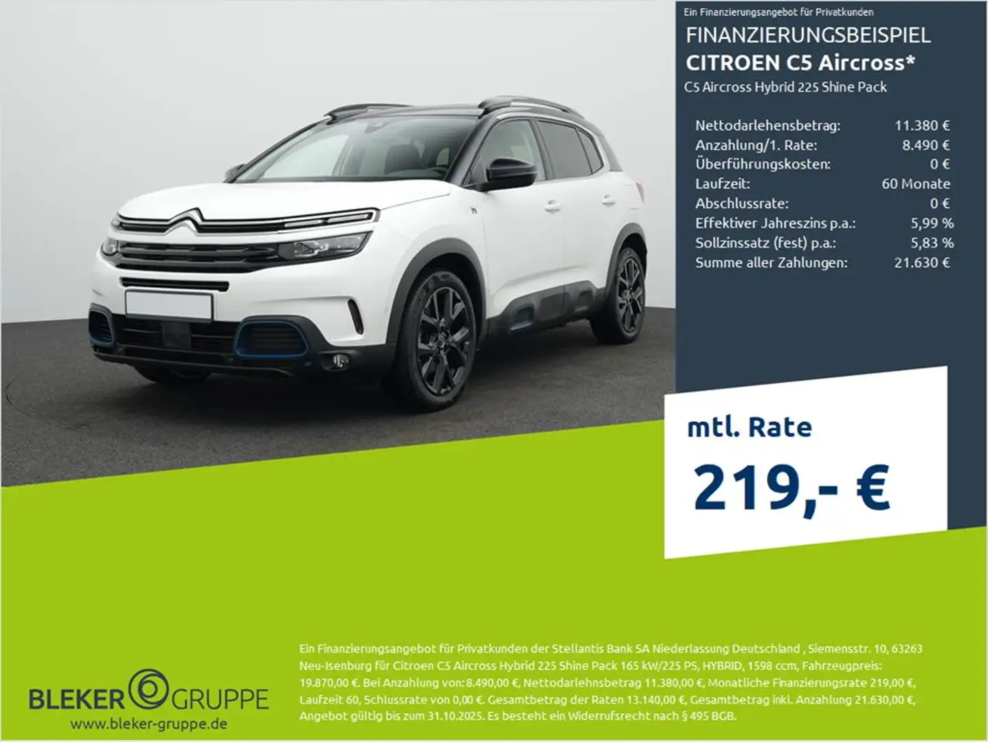 Citroen C5 Aircross C5 Aircross Hybrid 225 Shine Pack Blanc - 1
