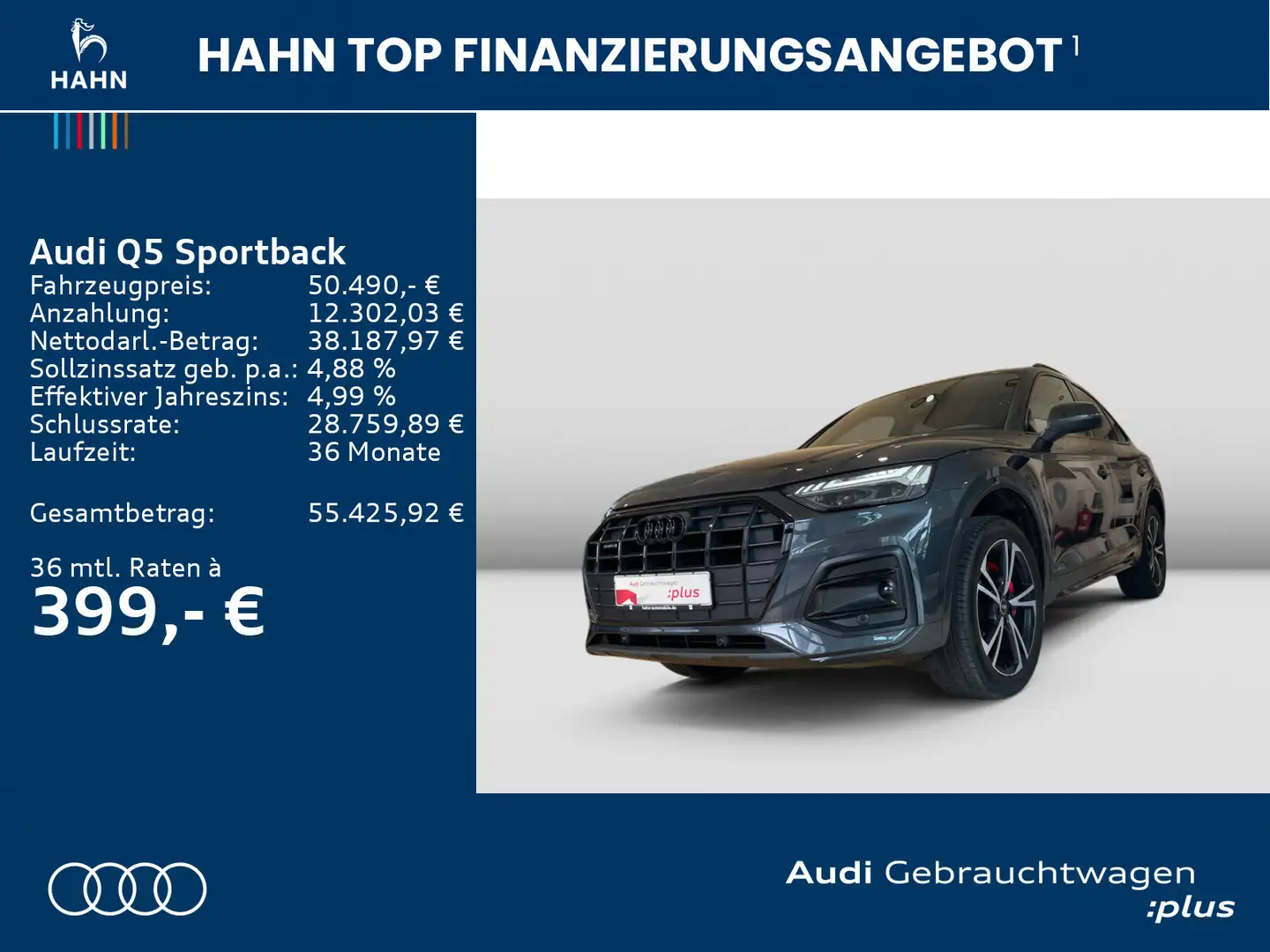 Audi Q5 40TDI quat S-trc S-line Matrix AHK Grau - 2