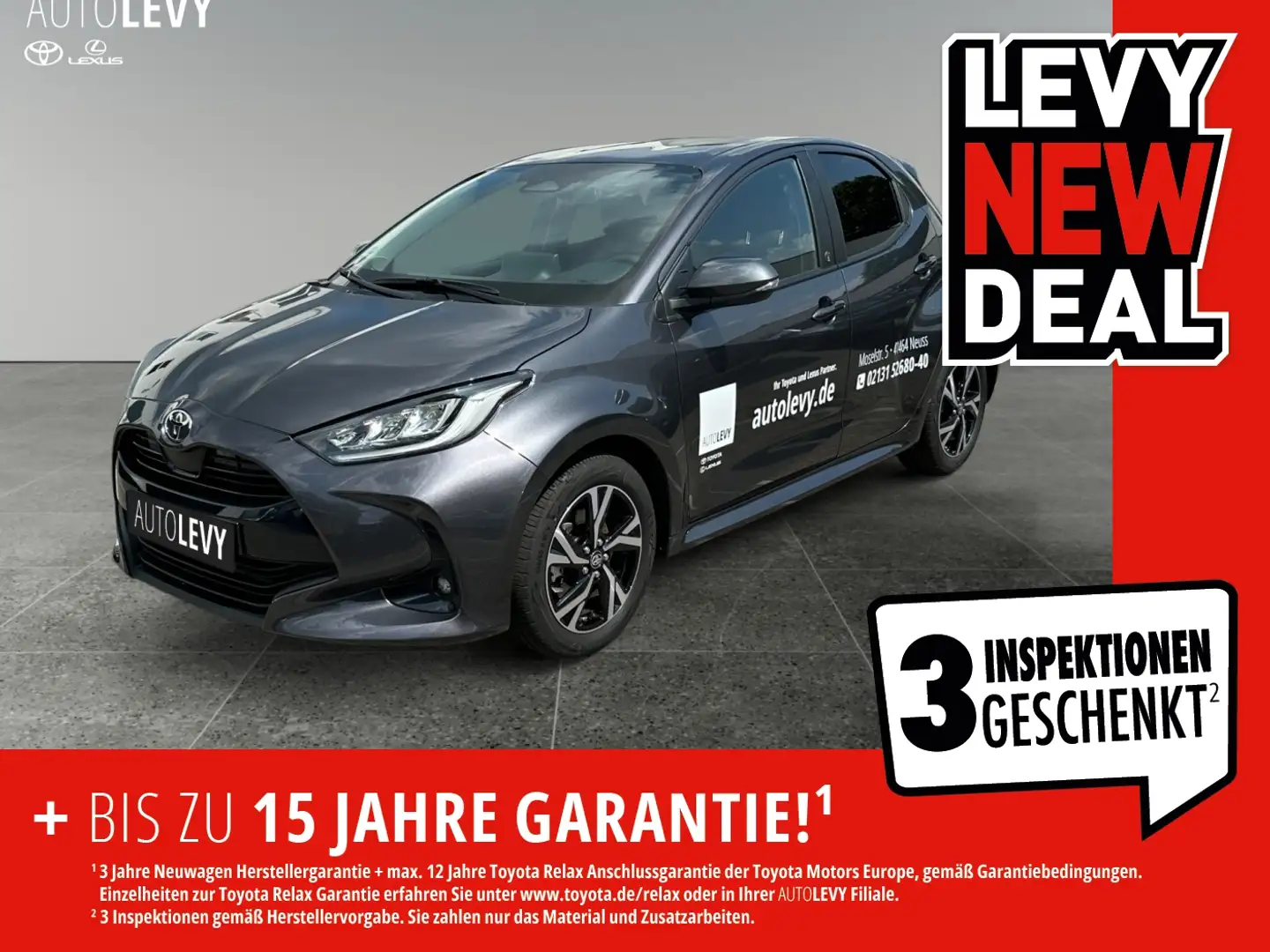 Toyota Yaris - 1.5 l. 116 PS Team D SHZ*CarPlay*Kamera Grau - 1
