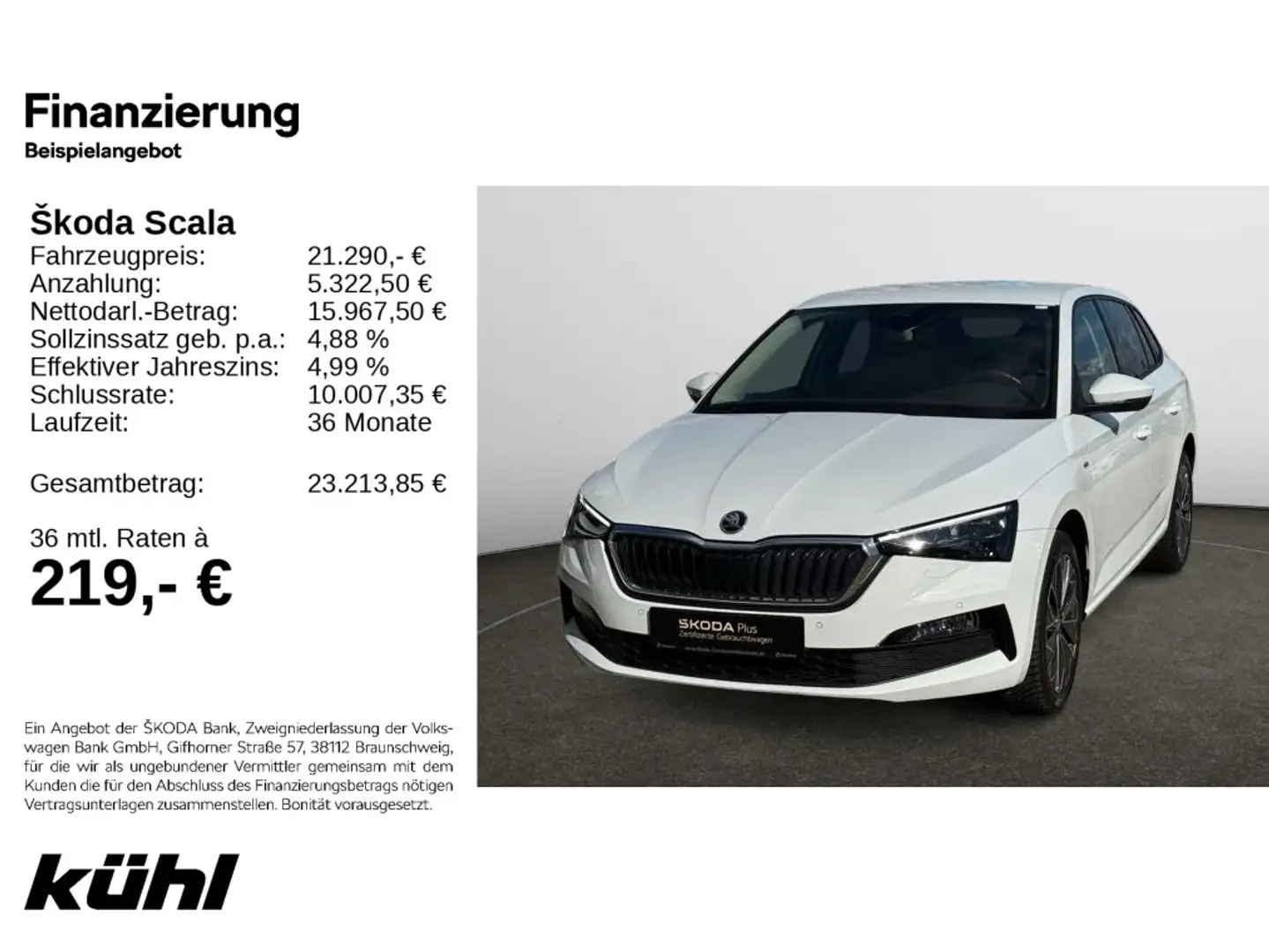 Skoda Scala 1.0 TSI DSG Tour LED,ACC Weiß - 1