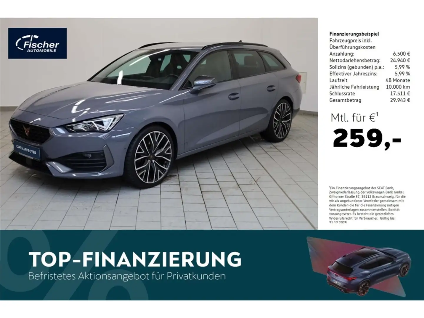 CUPRA Leon Sportstourer 2.0 TSI 4Drive VZ AHK/NAV/RFK Grau - 1