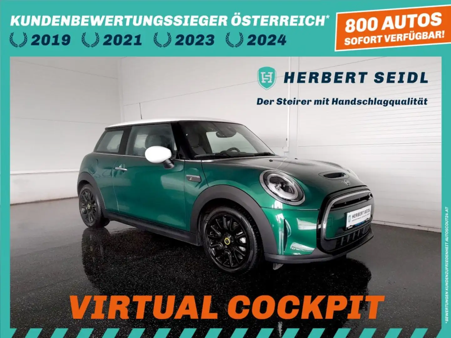 MINI Cooper SE 32,6kWh Aut *VOLL LED / NAVI / VIRTUELL / TEILLEDER / 2-ZONEN-KLIMA / SHZG / DRIVING ASSISTANT* Grün - 1