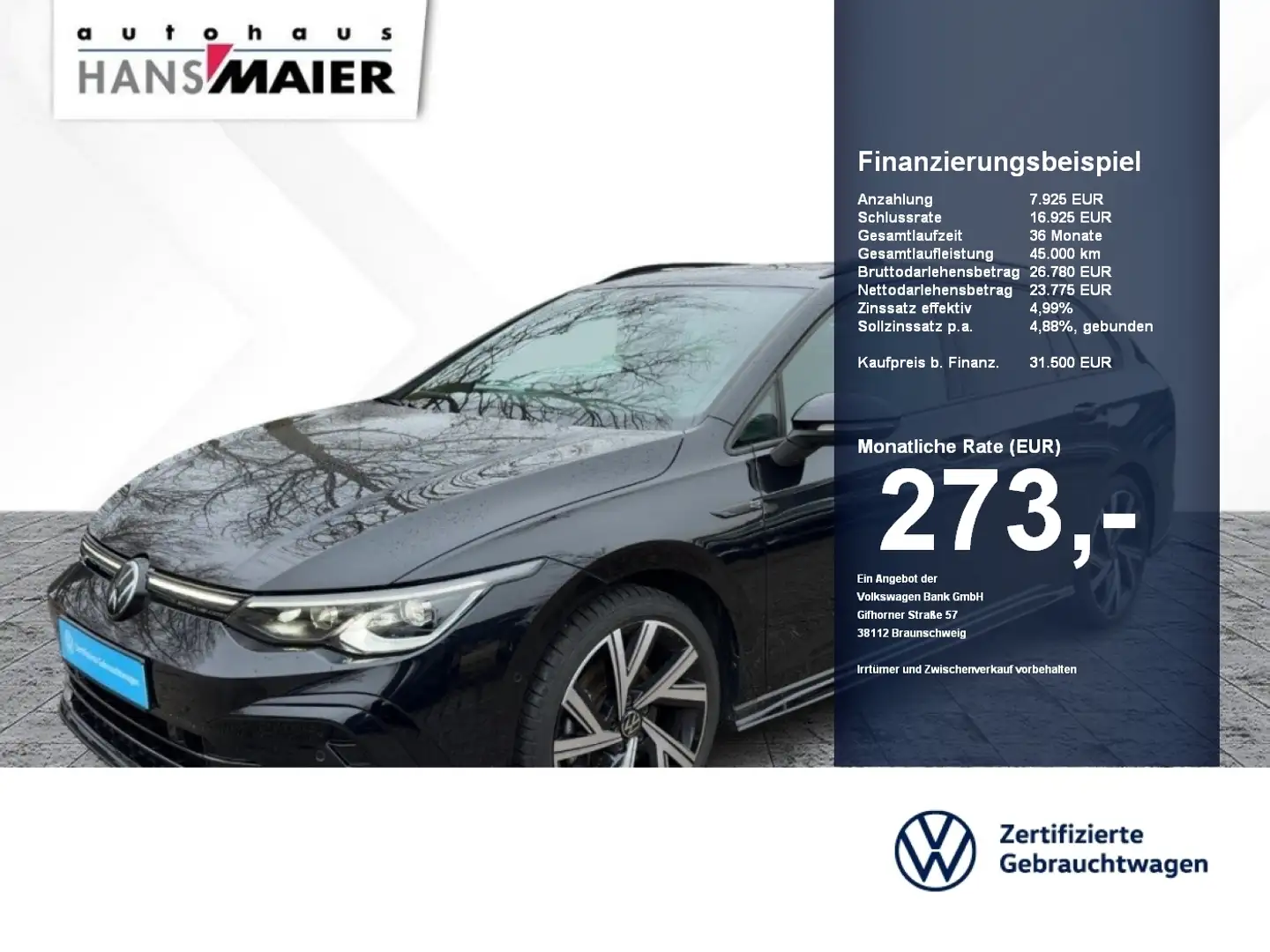 Volkswagen Golf Variant R-Line DCC Pano Kam LED EasyOpen Schwarz - 1