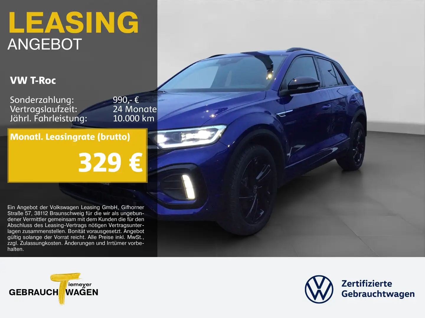 Volkswagen T-Roc 2.0 TDI DSG R-LINE BLACK STYLE LM18 NAVI A Blau - 1