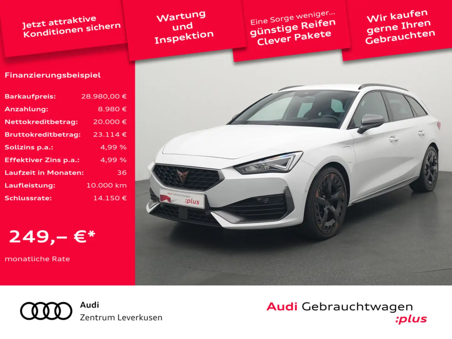 CUPRA Leon ST VZ e-Hybrid LEDER AHK ACC NAVI VIRT S Weiß - 1