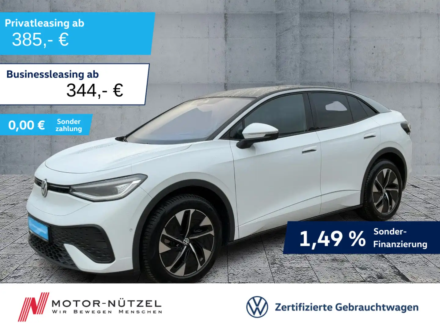 Volkswagen ID.5 125kw Pure 5JG+MATRIX+NAVI+PANO+ACC+SHZ+19Z Blanc - 1