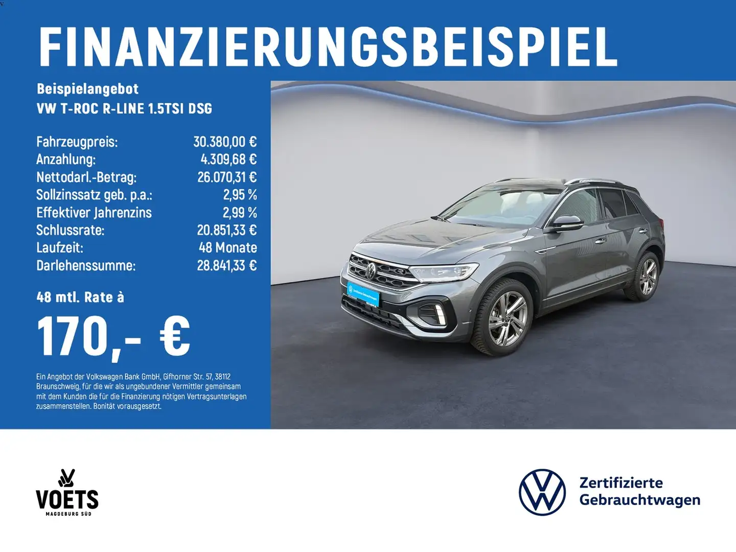 Volkswagen T-Roc R-LINE 1.5TSI DSG LED PLUS+NAVI+ACC+KAMERA Grau - 2