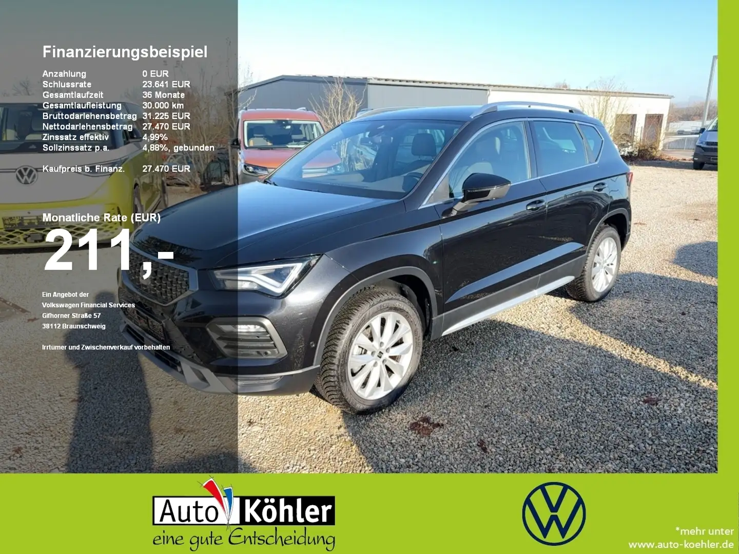 SEAT Ateca Xperience TSi CarPlay/ACC/LED/PDC/Kamera Schwarz - 1