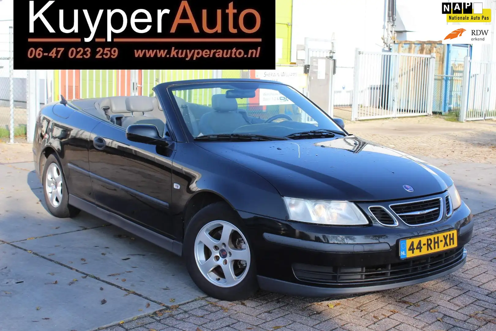 Saab 9-3 Cabrio 1.8t Linear nap ..airco half leder nw apk Noir - 1