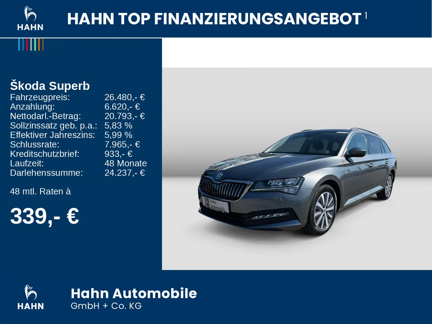 Skoda Superb Combi Ambition 2.0TDI DSG LED ACC Nav SHZ Grigio - 2