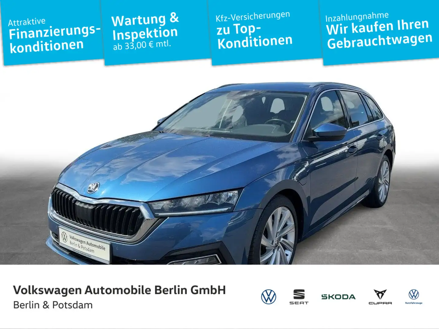 Skoda Octavia Combi iV 1.4TSI DSG 1st Edition NAVI PDC Blauw - 1
