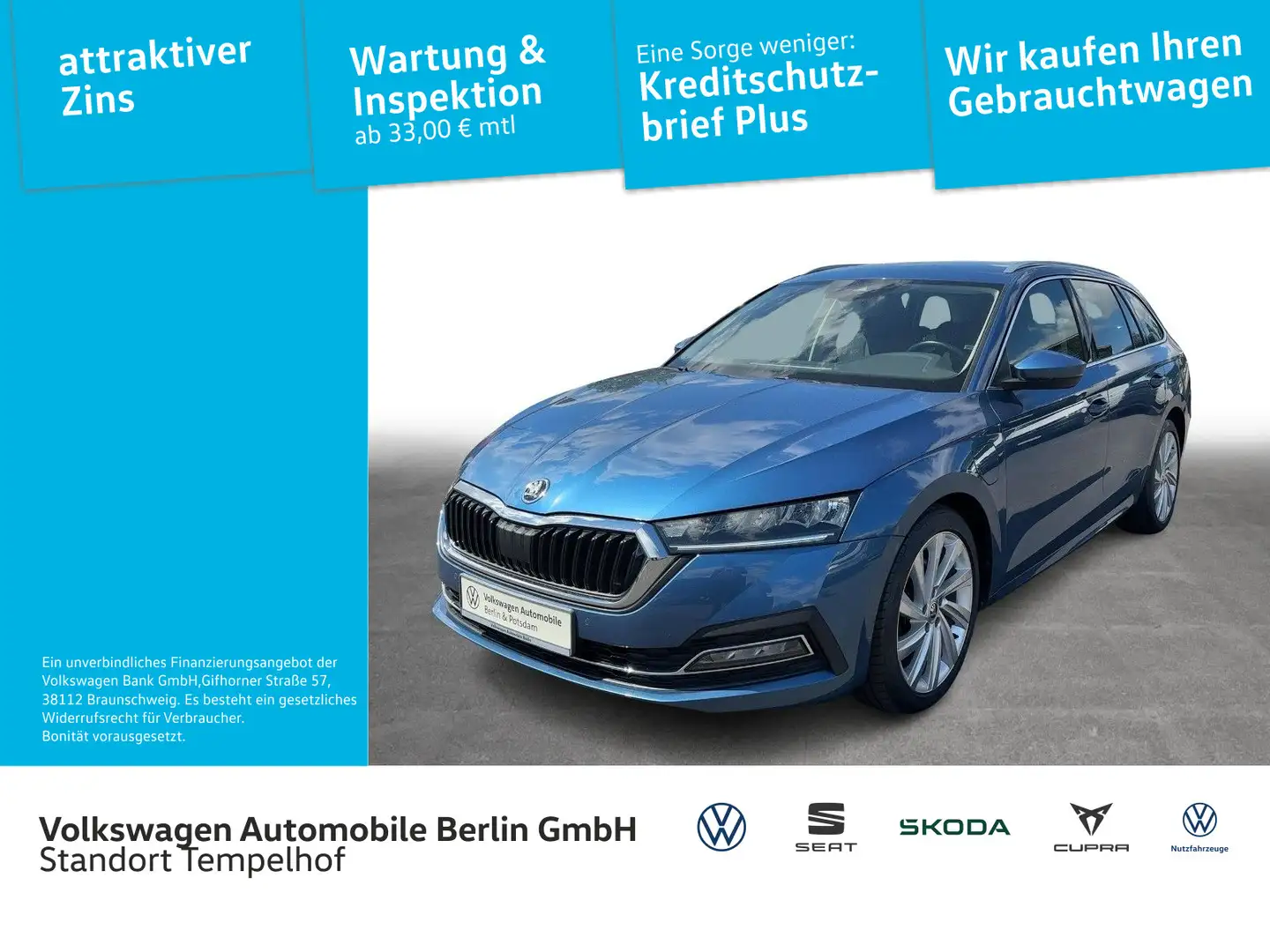 Skoda Octavia Combi iV 1.4TSI DSG 1st Edition NAVI PDC Bleu - 1