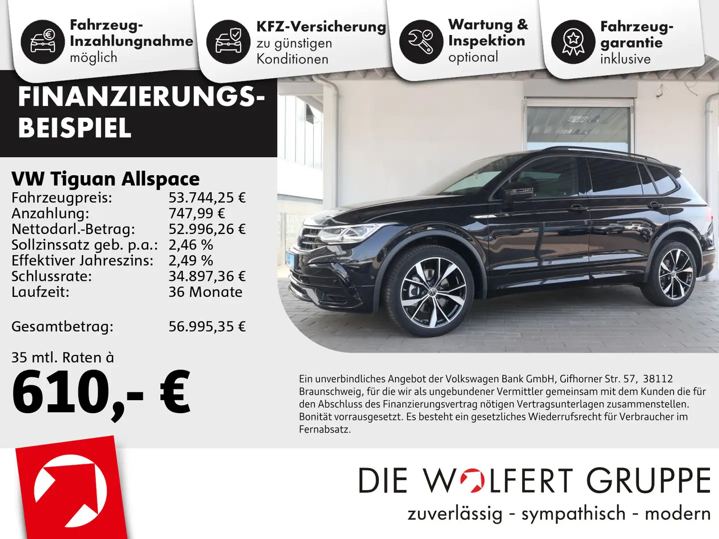 Volkswagen Tiguan Allspace R-Line 2.0 TDI DSG 4Motion STHZG Schwarz - 1