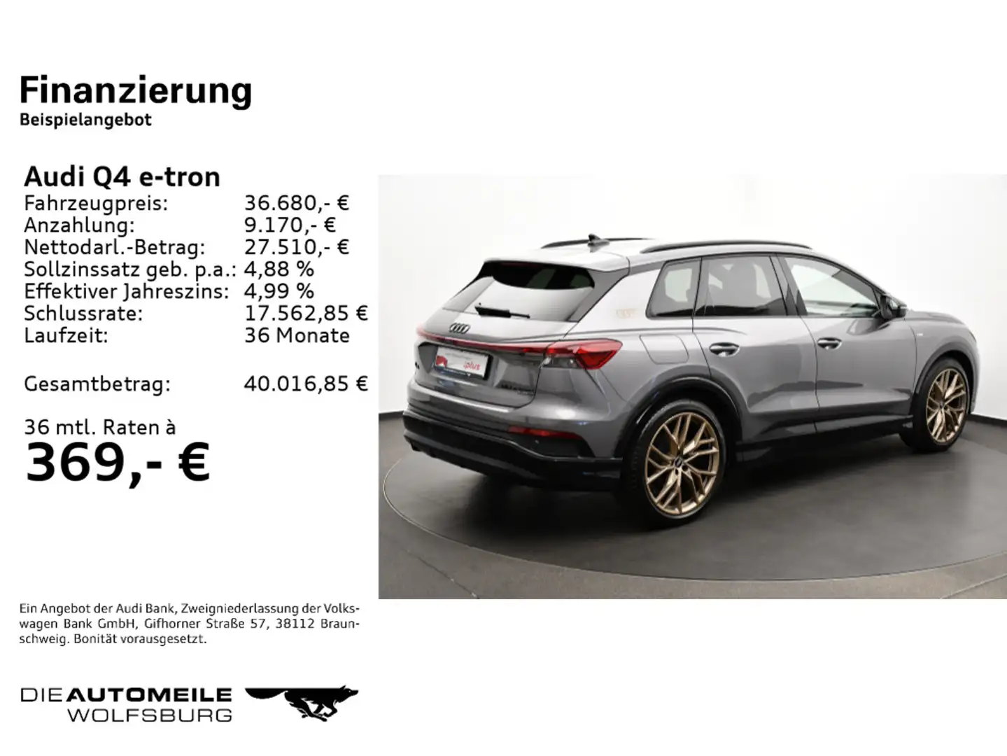 Audi Q4 e-tron Quattro LED/Einparkhi/Sportsi Grau - 2