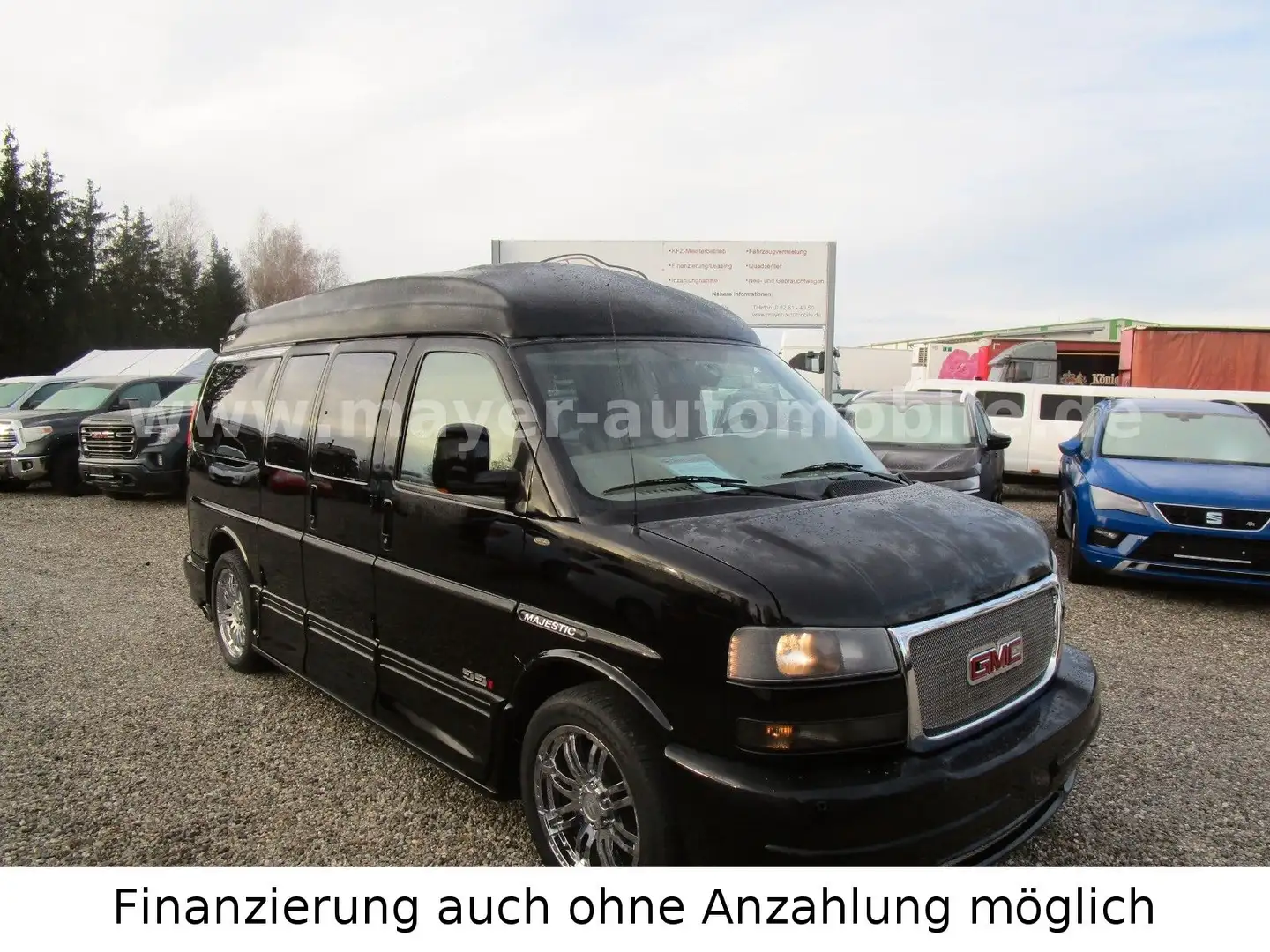 GMC Savana 5,3 V8 Majestic 4WD *Wohnmobil*TV*LPG* Zwart - 1