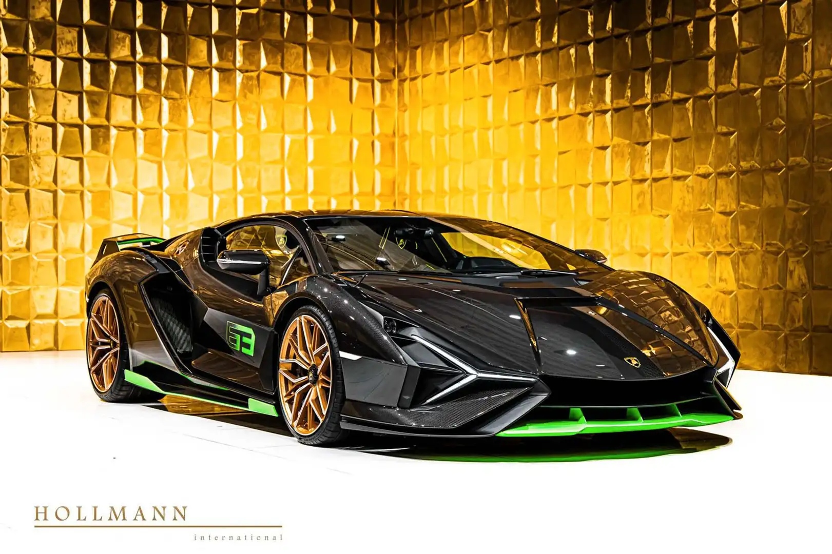 Lamborghini Sian +Fading Fluo Painting+ Negru - 1