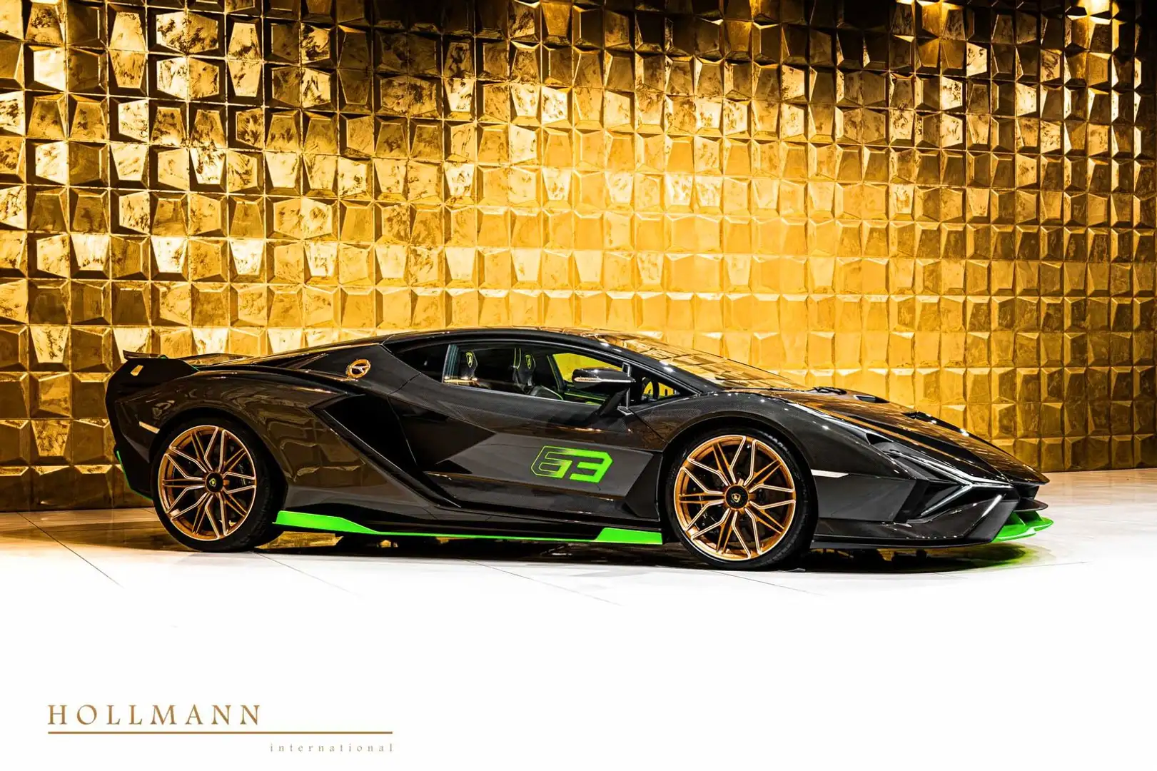 Lamborghini Sian +Fading Fluo Painting+ Negru - 2