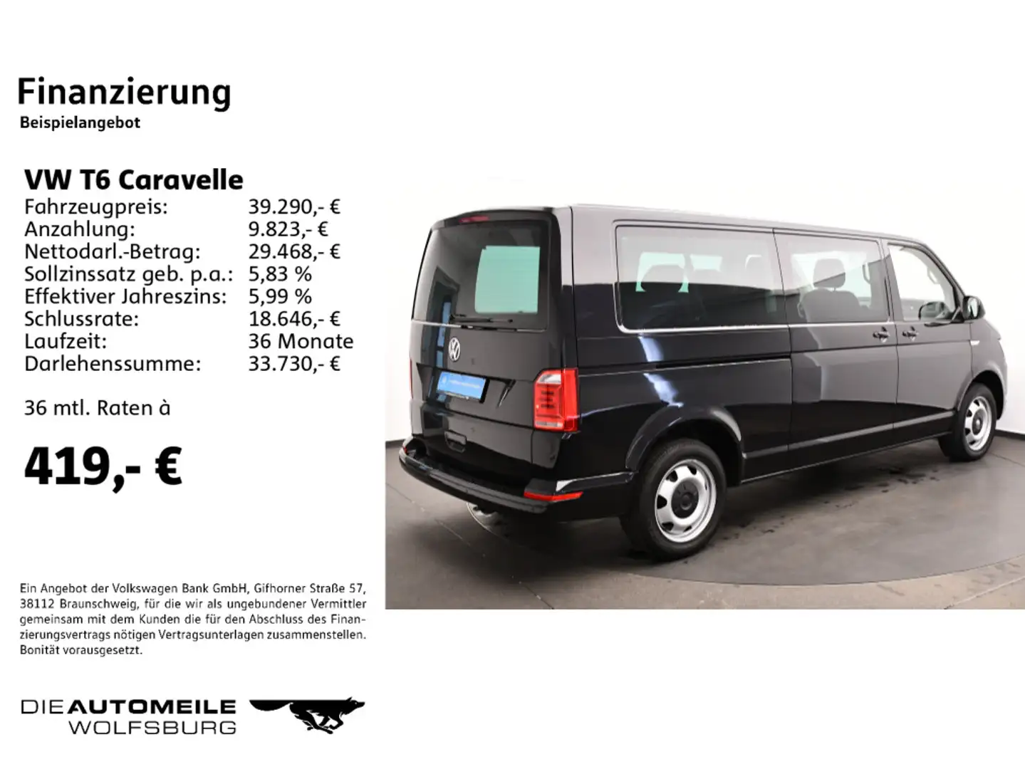 Volkswagen T6 Caravelle LR 2.0 TDI DSG Comfortline LANG/LED Negro - 2