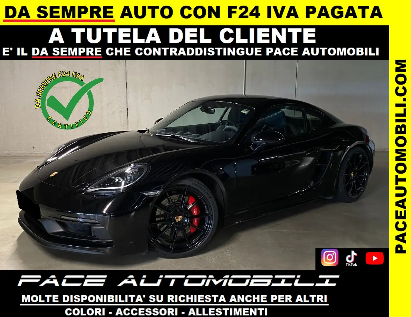 Porsche Cayman GTS 4.0 PDK SEDILI CLUB SPORT BLACK PACK PDC Nero - 1